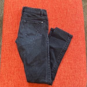 Patricia Field NYC F Pocket Black Faded Skinny Jeans